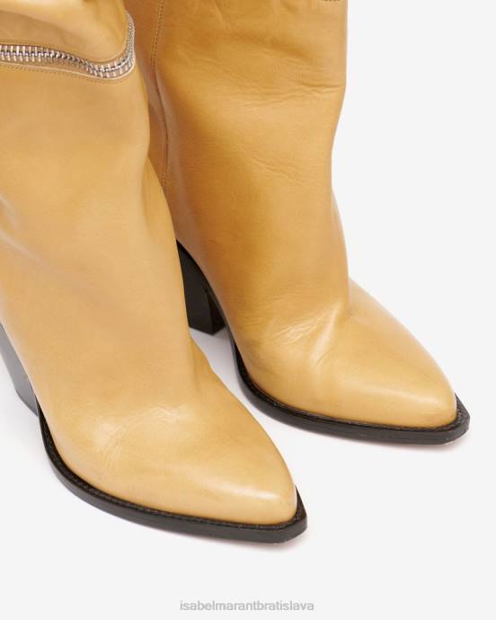 Isabel Marant unisex kožené vysoké čižmy lelodie V6XH761 obuv prirodzené
