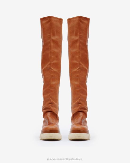 Isabel Marant unisex kožené vysoké čižmy malyx V6XH777 obuv koňak