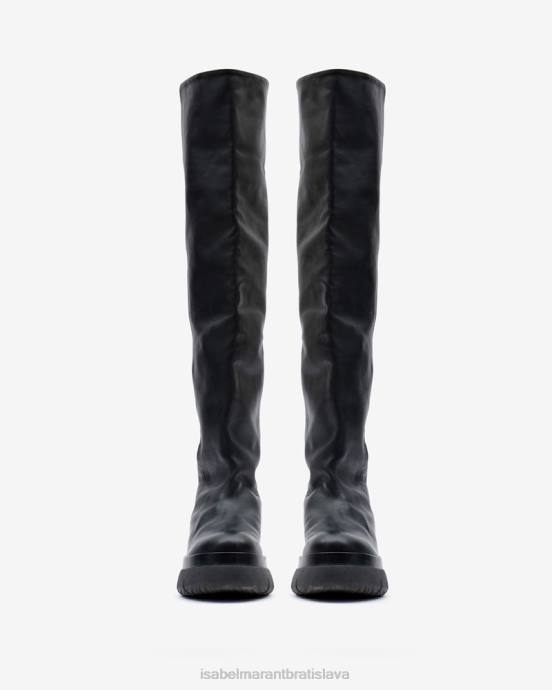 Isabel Marant unisex kožené vysoké čižmy malyx V6XH778 obuv čierna