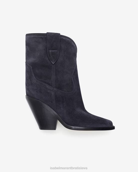 Isabel Marant unisex leyane semišové kovbojské čižmy V6XH726 obuv vyblednutá čierna