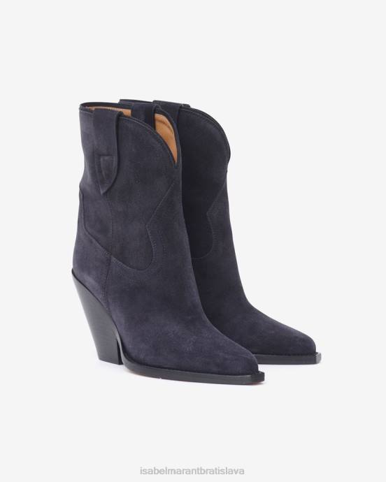 Isabel Marant unisex leyane semišové kovbojské čižmy V6XH726 obuv vyblednutá čierna