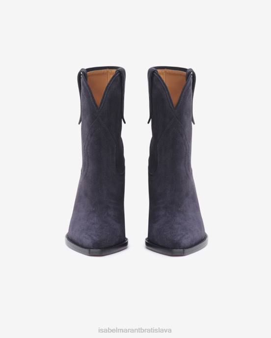 Isabel Marant unisex leyane semišové kovbojské čižmy V6XH726 obuv vyblednutá čierna