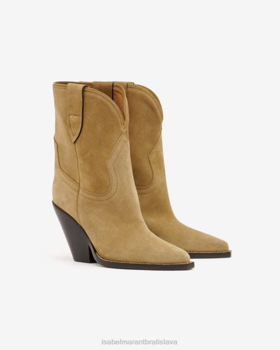Isabel Marant unisex leyane semišové kovbojské čižmy V6XH727 obuv taupe