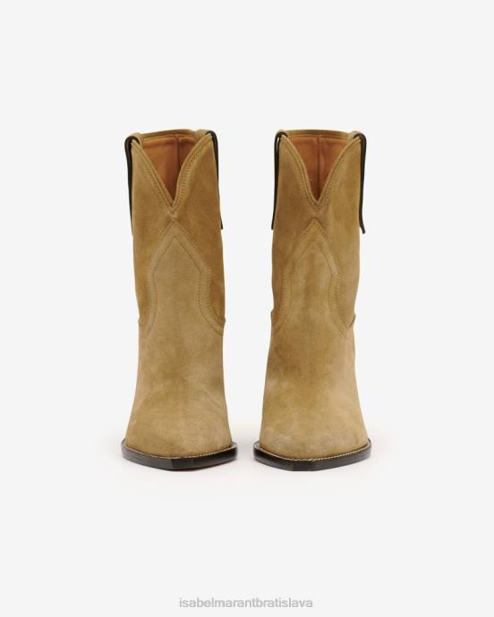 Isabel Marant unisex leyane semišové kovbojské čižmy V6XH727 obuv taupe
