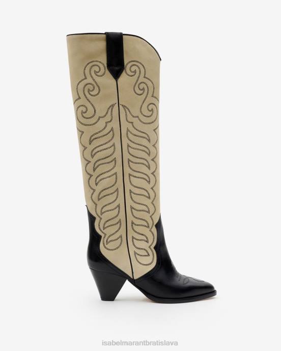 Isabel Marant unisex liela semišové čižmy V6XH742 obuv čierna/ecru