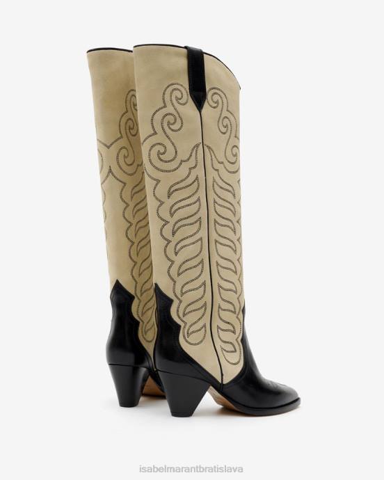 Isabel Marant unisex liela semišové čižmy V6XH742 obuv čierna/ecru