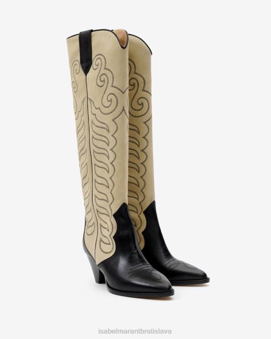 Isabel Marant unisex liela semišové čižmy V6XH742 obuv čierna/ecru