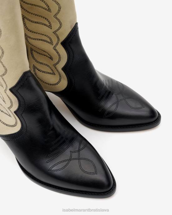 Isabel Marant unisex liela semišové čižmy V6XH742 obuv čierna/ecru