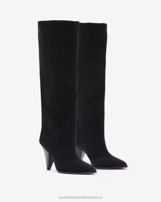 Isabel Marant unisex ririo trblietavé semišové čižmy V6XH758 obuv čierna
