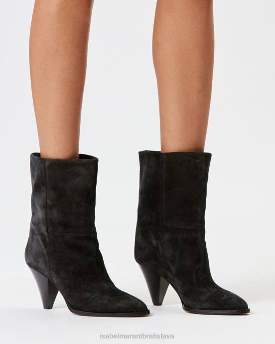 Isabel Marant unisex rouxa semišové kožené čižmy V6XH750 obuv čierna
