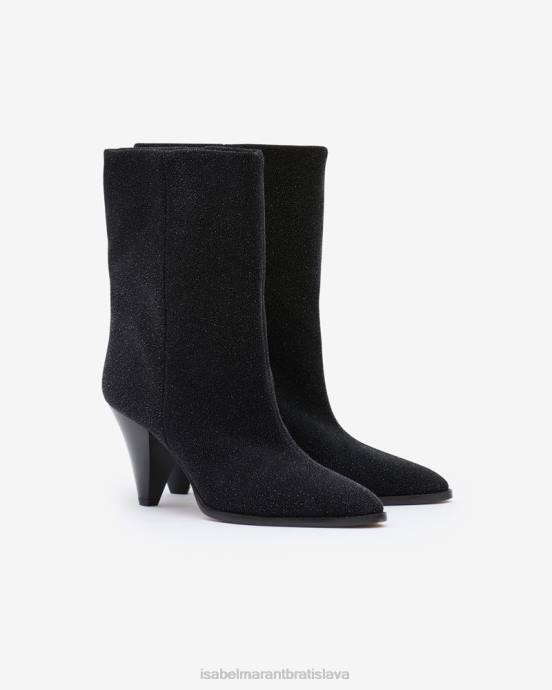 Isabel Marant unisex rouxa trblietavé semišové kožené čižmy V6XH749 obuv čierna