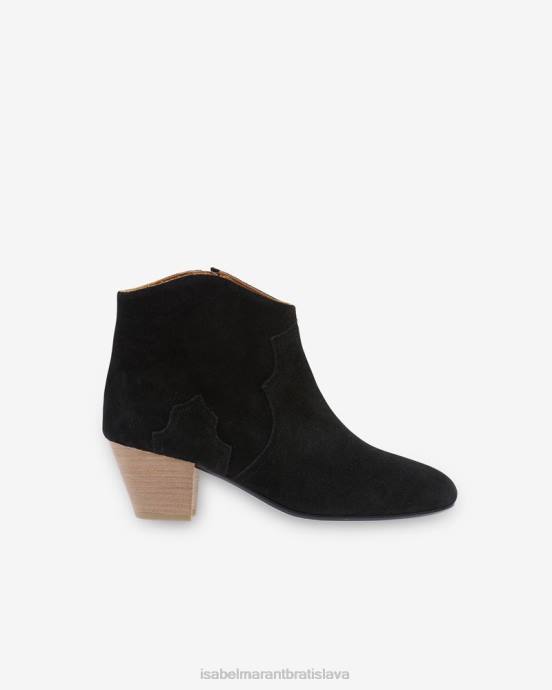 Isabel Marant unisex semišové čižmy dicker V6XH789 obuv vyblednutá čierna