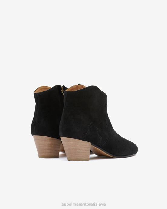 Isabel Marant unisex semišové čižmy dicker V6XH789 obuv vyblednutá čierna
