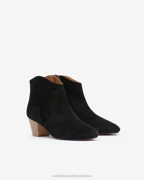 Isabel Marant unisex semišové čižmy dicker V6XH789 obuv vyblednutá čierna