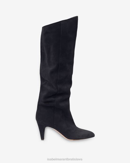 Isabel Marant unisex semišové čižmy lispa V6XH809 obuv vyblednutá čierna