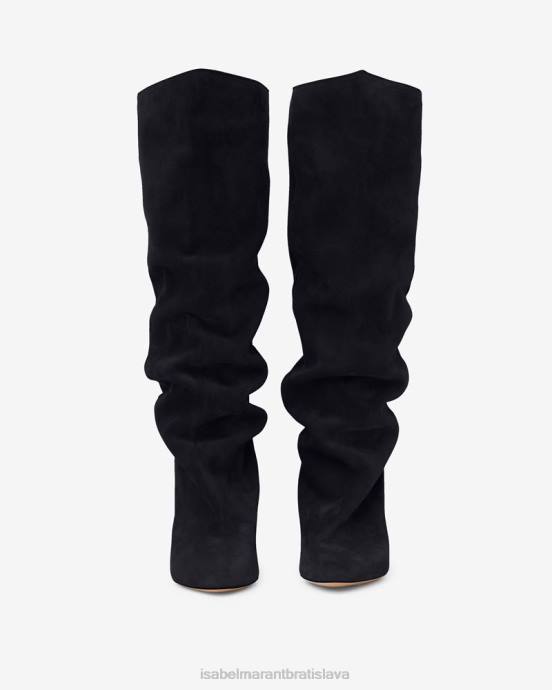 Isabel Marant unisex semišové čižmy lispa V6XH809 obuv vyblednutá čierna