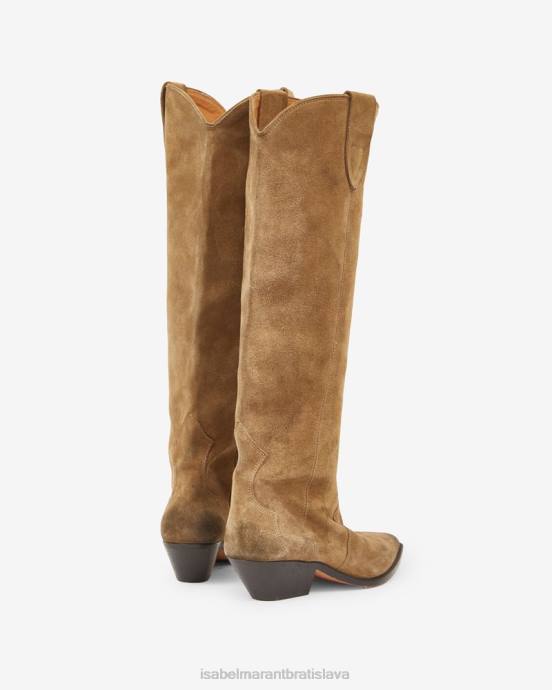 Isabel Marant unisex semišové kožené čižmy denvee V6XH744 obuv taupe