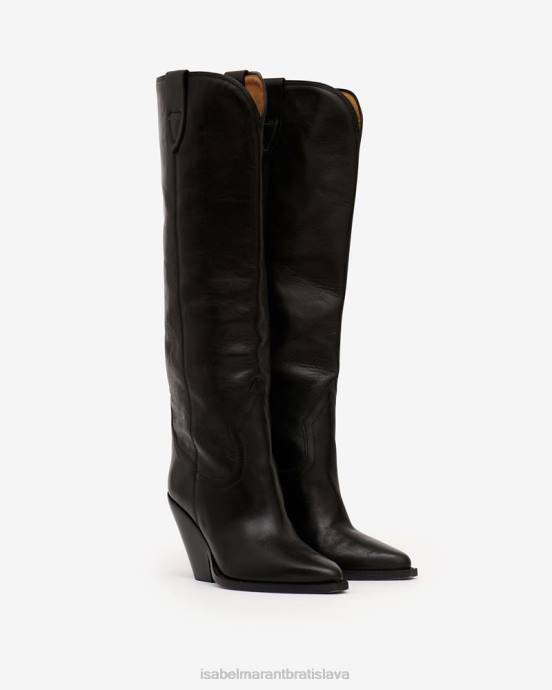 Isabel Marant unisex semišové kožené čižmy lomero V6XH746 obuv čierna