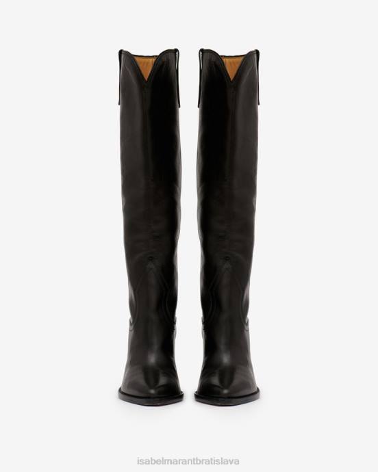 Isabel Marant unisex semišové kožené čižmy lomero V6XH746 obuv čierna