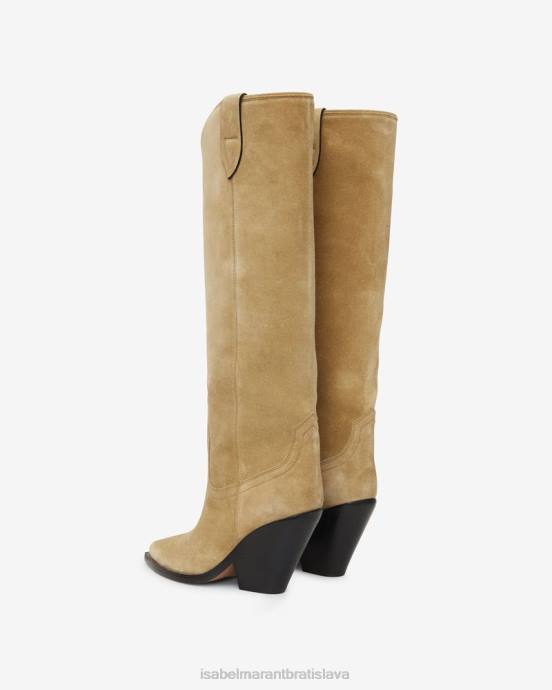 Isabel Marant unisex semišové kožené čižmy lomero V6XH748 obuv taupe