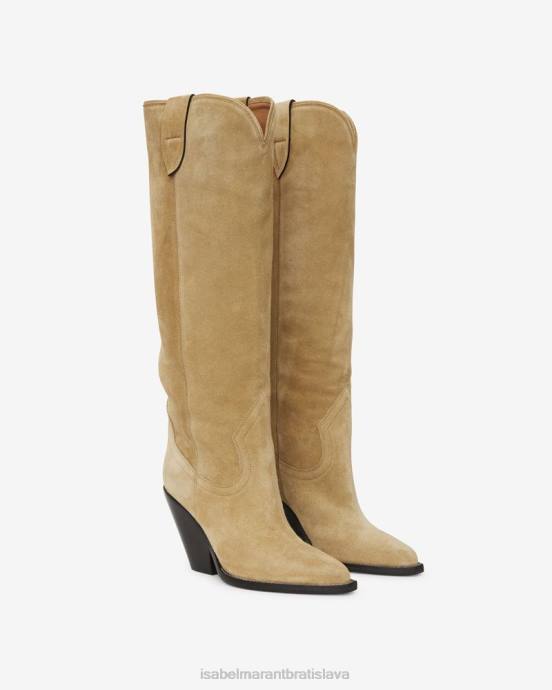 Isabel Marant unisex semišové kožené čižmy lomero V6XH748 obuv taupe