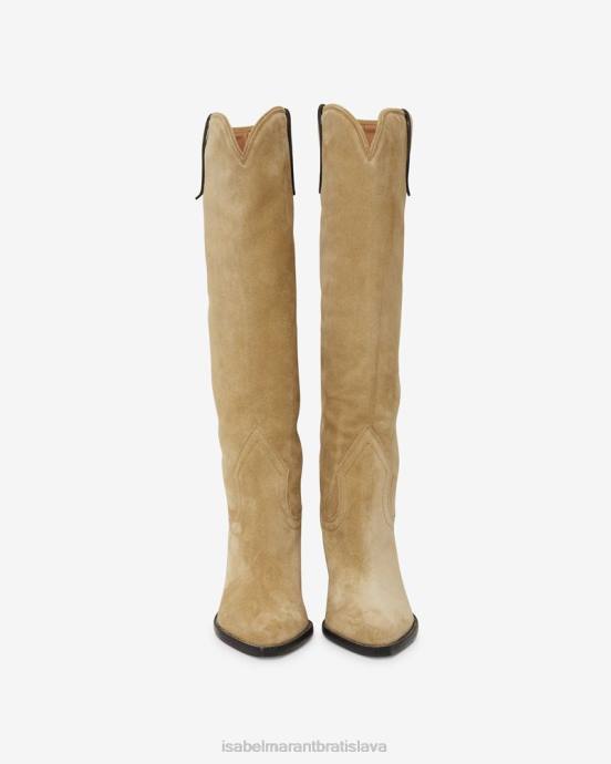 Isabel Marant unisex semišové kožené čižmy lomero V6XH748 obuv taupe