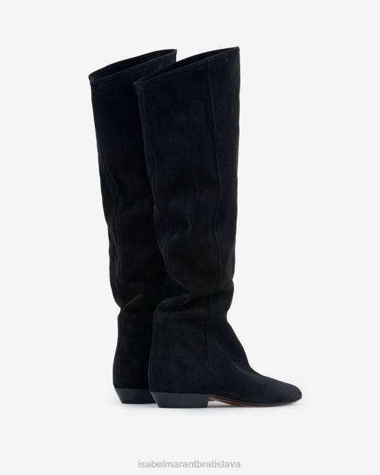 Isabel Marant unisex semišové kožené čižmy skarlet V6XH798 obuv čierna
