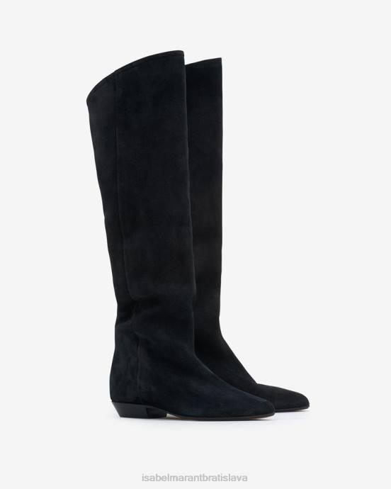 Isabel Marant unisex semišové kožené čižmy skarlet V6XH798 obuv čierna