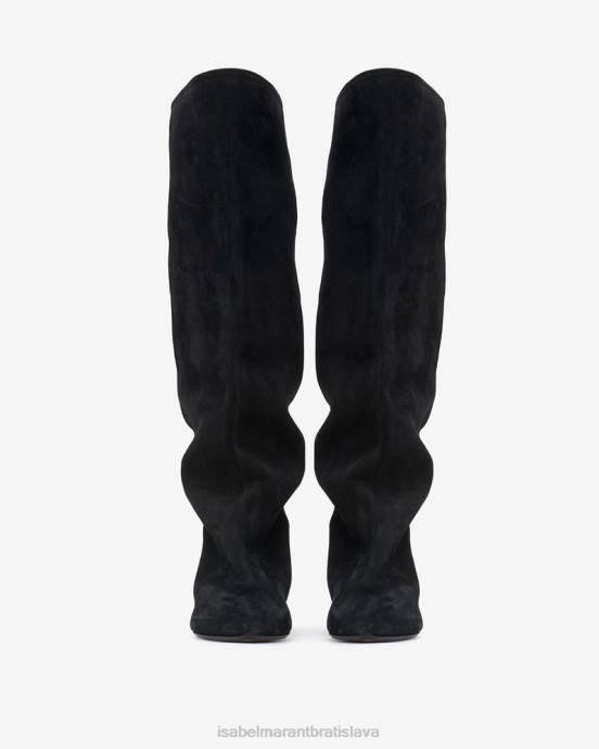 Isabel Marant unisex semišové kožené čižmy skarlet V6XH798 obuv čierna