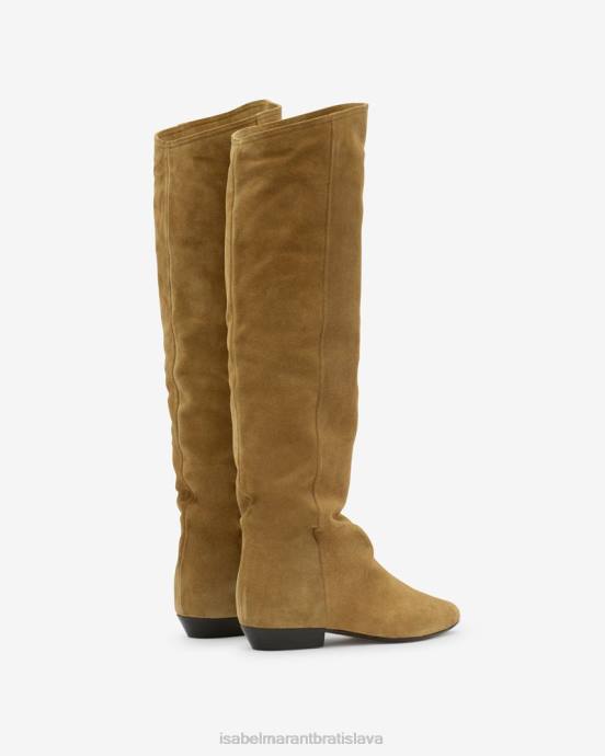 Isabel Marant unisex semišové kožené čižmy skarlet V6XH800 obuv taupe