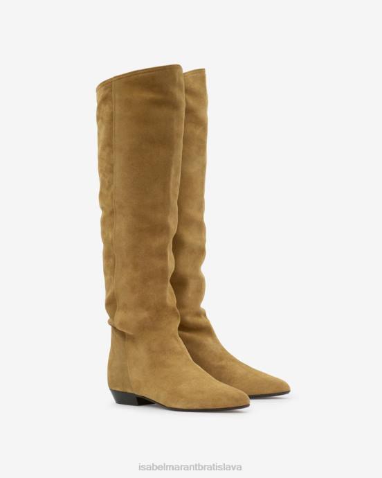 Isabel Marant unisex semišové kožené čižmy skarlet V6XH800 obuv taupe