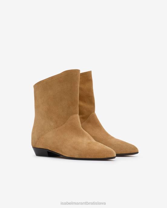 Isabel Marant unisex semišové kožené nízke čižmy solvan V6XH796 obuv taupe