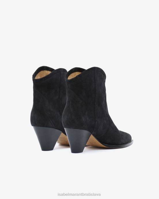 Isabel Marant unisex semišové členkové čižmy darizo V6XH764 obuv vyblednutá čierna
