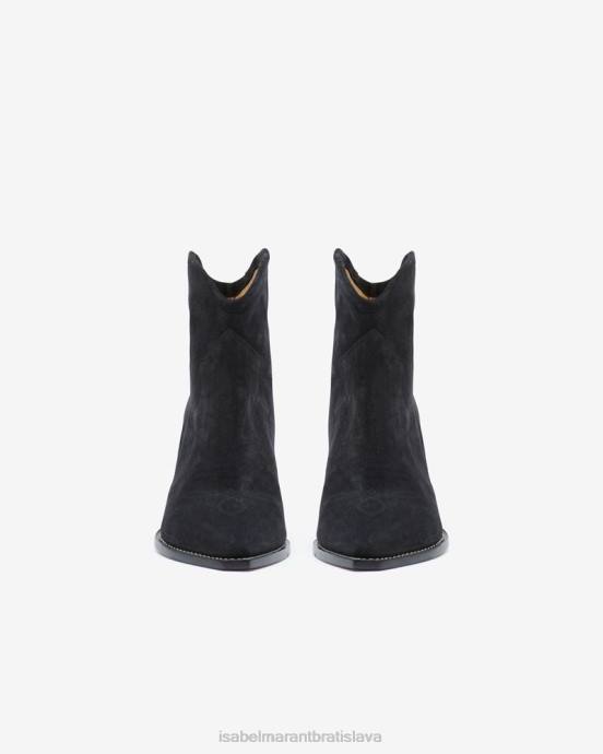 Isabel Marant unisex semišové členkové čižmy darizo V6XH764 obuv vyblednutá čierna
