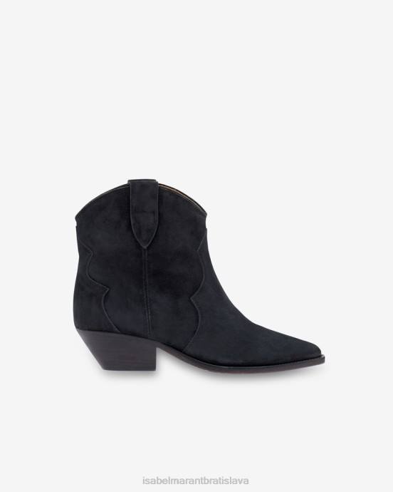Isabel Marant unisex semišové členkové topánky dewina V6XH730 obuv vyblednutá čierna
