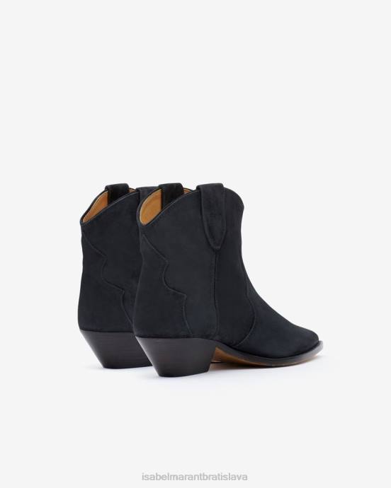 Isabel Marant unisex semišové členkové topánky dewina V6XH730 obuv vyblednutá čierna