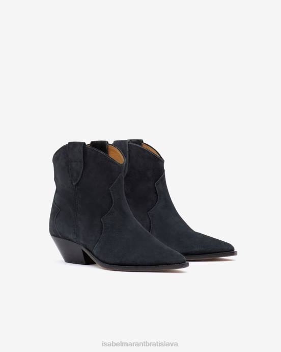 Isabel Marant unisex semišové členkové topánky dewina V6XH730 obuv vyblednutá čierna