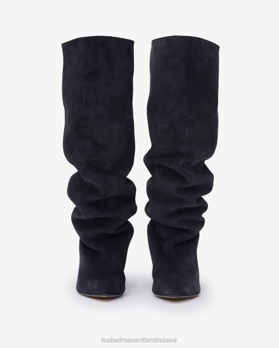 Isabel Marant unisex skarlet semišové ploché čižmy V6XH799 obuv vyblednutá čierna