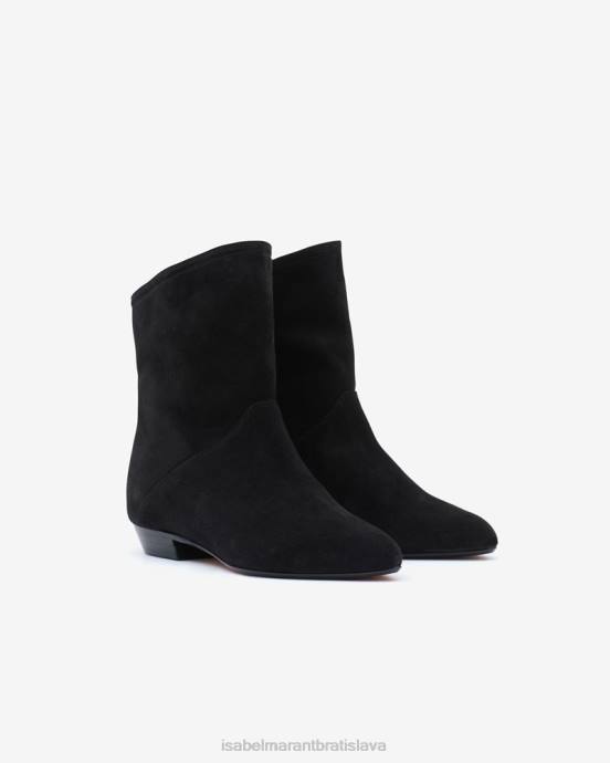 Isabel Marant unisex solvan semišové kožené členkové topánky V6XH795 obuv čierna