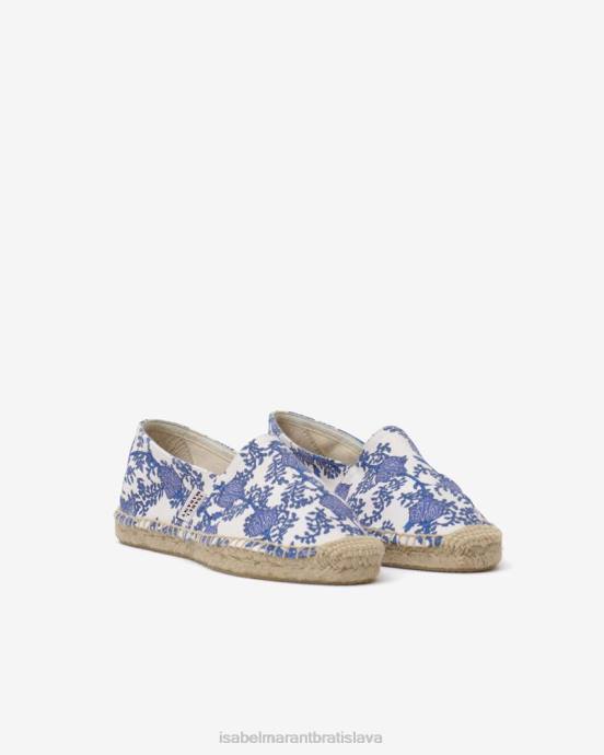 Isabel Marant unisex espadrilky na plátne s potlačou canae V6XH894 obuv modrá/ecru