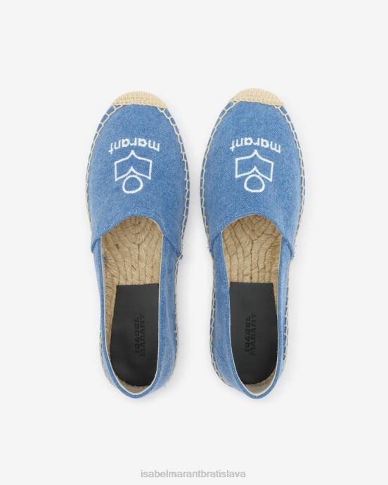 Isabel Marant unisex plátené espadrilky s logom canae V6XH893 obuv Modrá