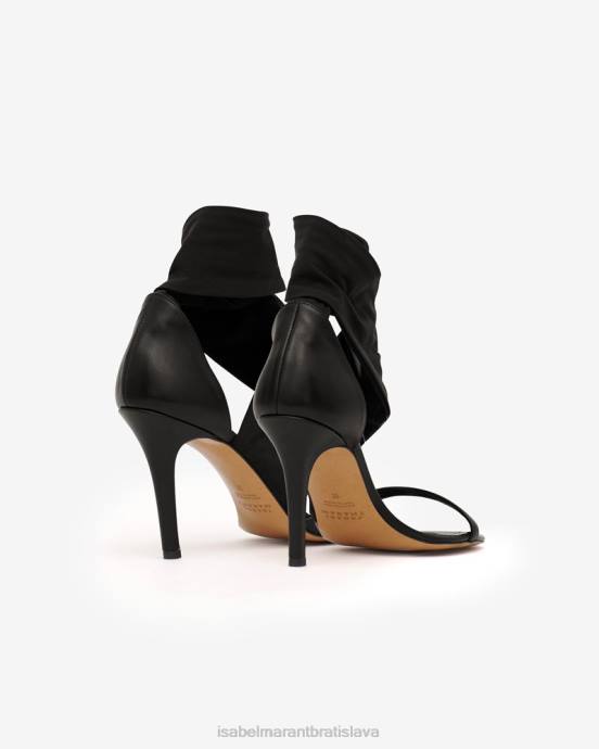 Isabel Marant unisex askja sandále z teľacej kože V6XH843 obuv čierna
