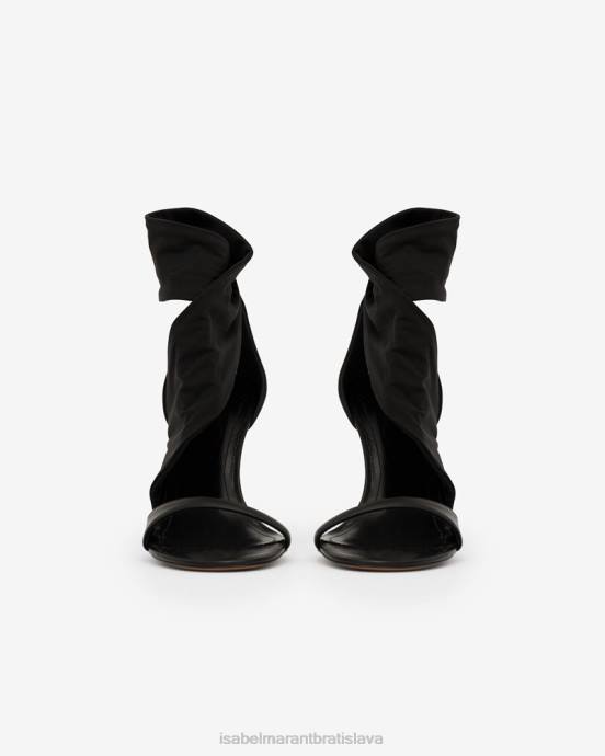 Isabel Marant unisex askja sandále z teľacej kože V6XH843 obuv čierna
