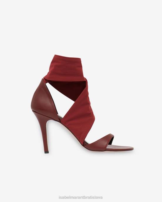 Isabel Marant unisex askja sandále z teľacej kože V6XH844 obuv bordová