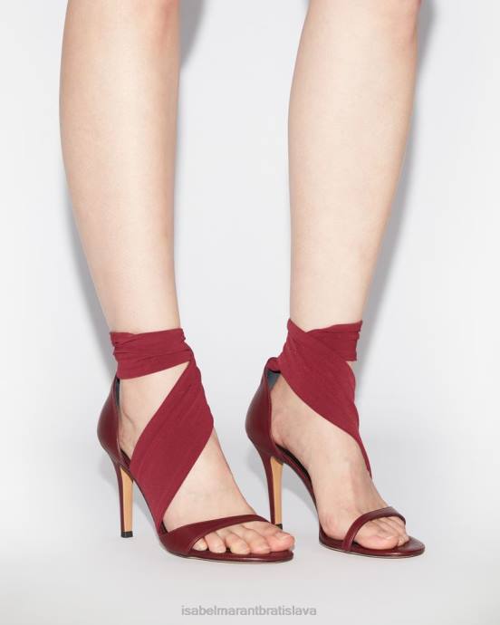Isabel Marant unisex askja sandále z teľacej kože V6XH844 obuv bordová