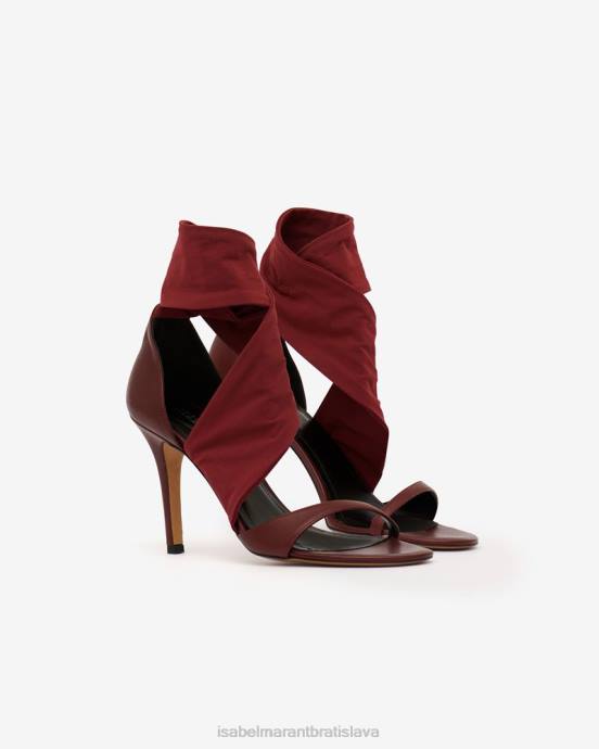 Isabel Marant unisex askja sandále z teľacej kože V6XH844 obuv bordová