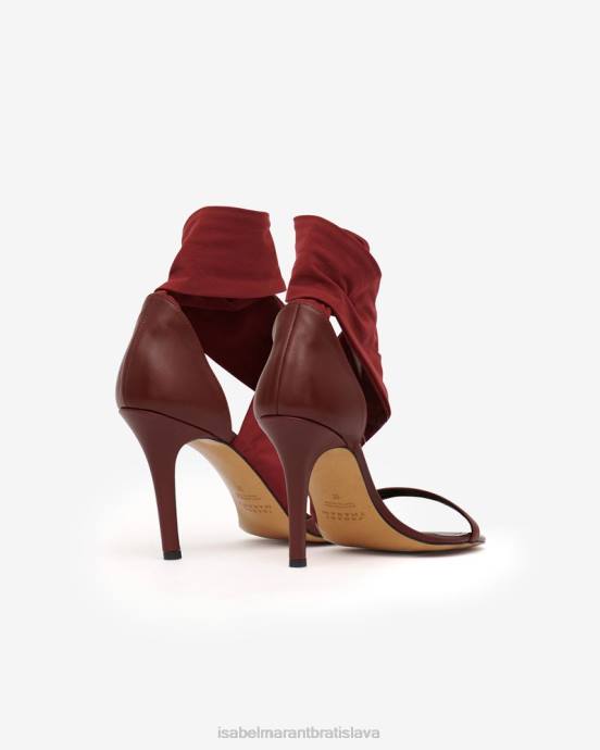 Isabel Marant unisex askja sandále z teľacej kože V6XH844 obuv bordová