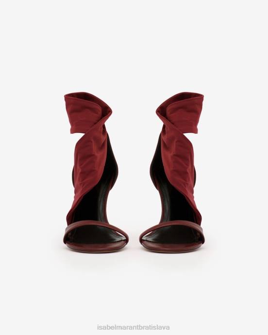 Isabel Marant unisex askja sandále z teľacej kože V6XH844 obuv bordová