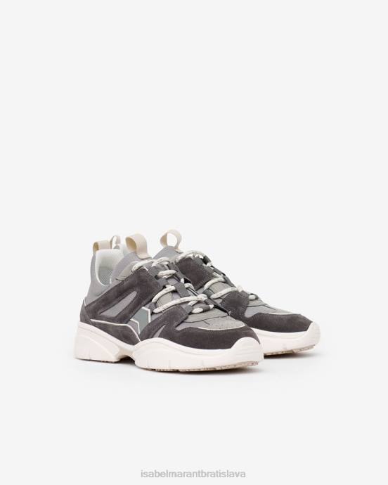 Isabel Marant unisex druhy kožených tenisiek V6XH836 obuv šedá/strieborná