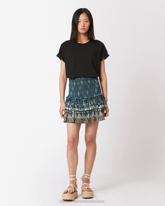 Isabel Marant ženy Krátka sukňa z bavlny a lurexu naomi V6XH650 oblečenie modrozelený